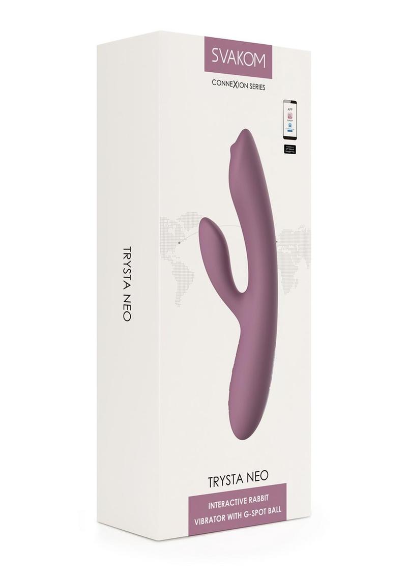 Svakom Trysta Neo Rechargeable App Compatible Silicone Rabbit Vibrator - Lavender/Purple