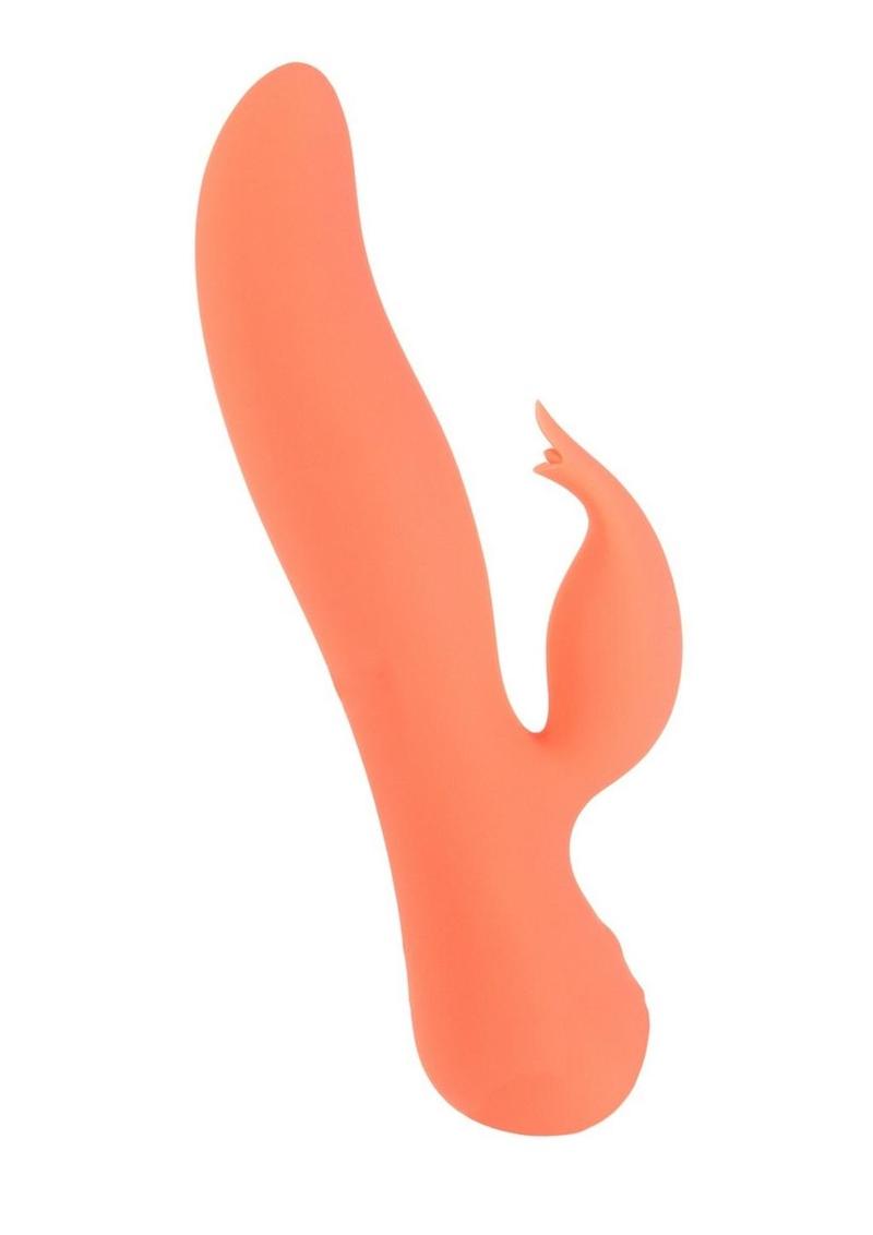 Swan The Blossom Swan Rechargeable Silicone Dual Action Rotate and Clitoral Vibrator - Orange