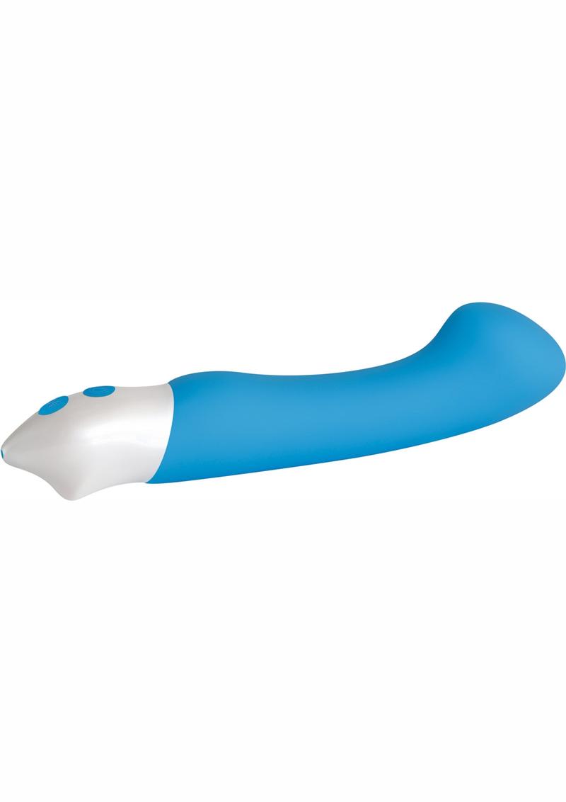 Tempest G Rechargeable Smooth Silicone G-Spot Vibrator - Blue/White