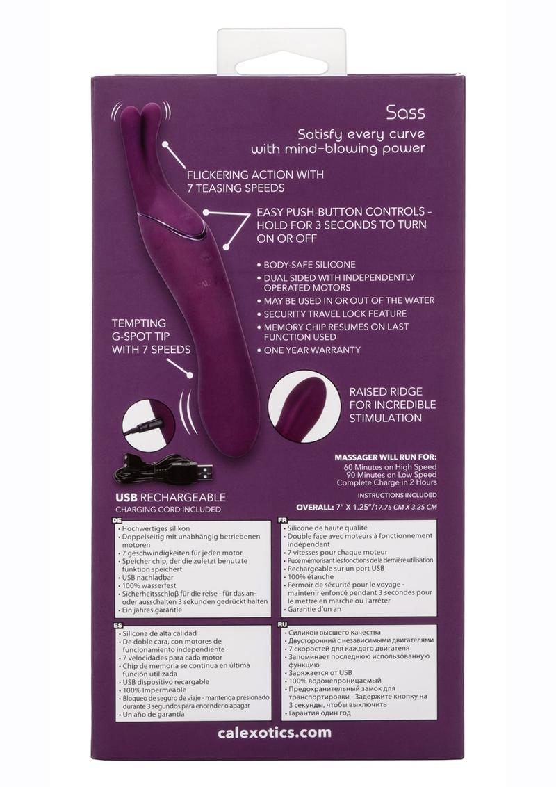 Tempt and Tease Sass Rechargeable Silicone Vibrator with Clitoral Stimulator