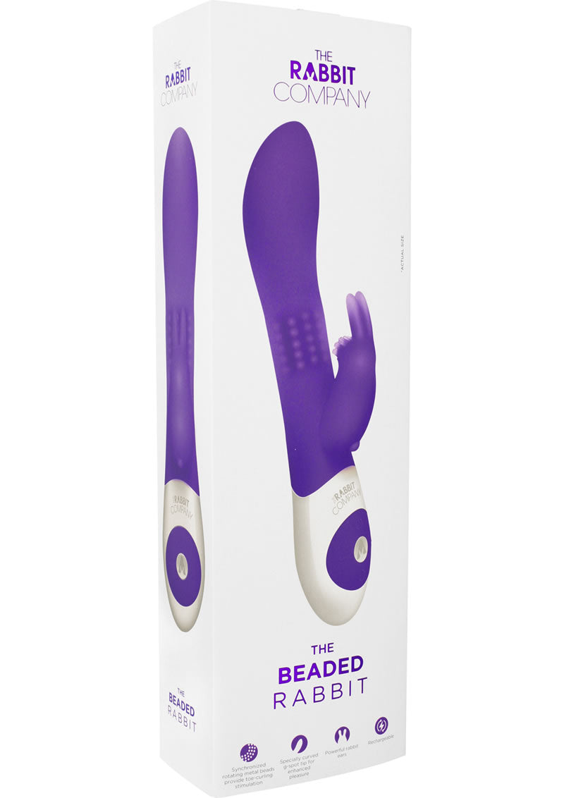 The Beaded Rabbit Rechargeable Silicone G-Spot Vibrator - Purple