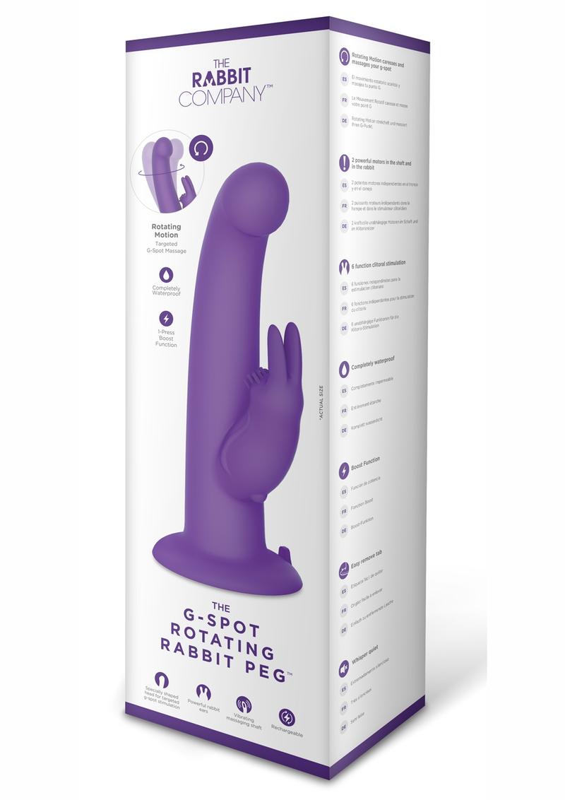 The G-Spot Rotating Rabbit Peg Rechargeable Silicone Vibrator - Purple