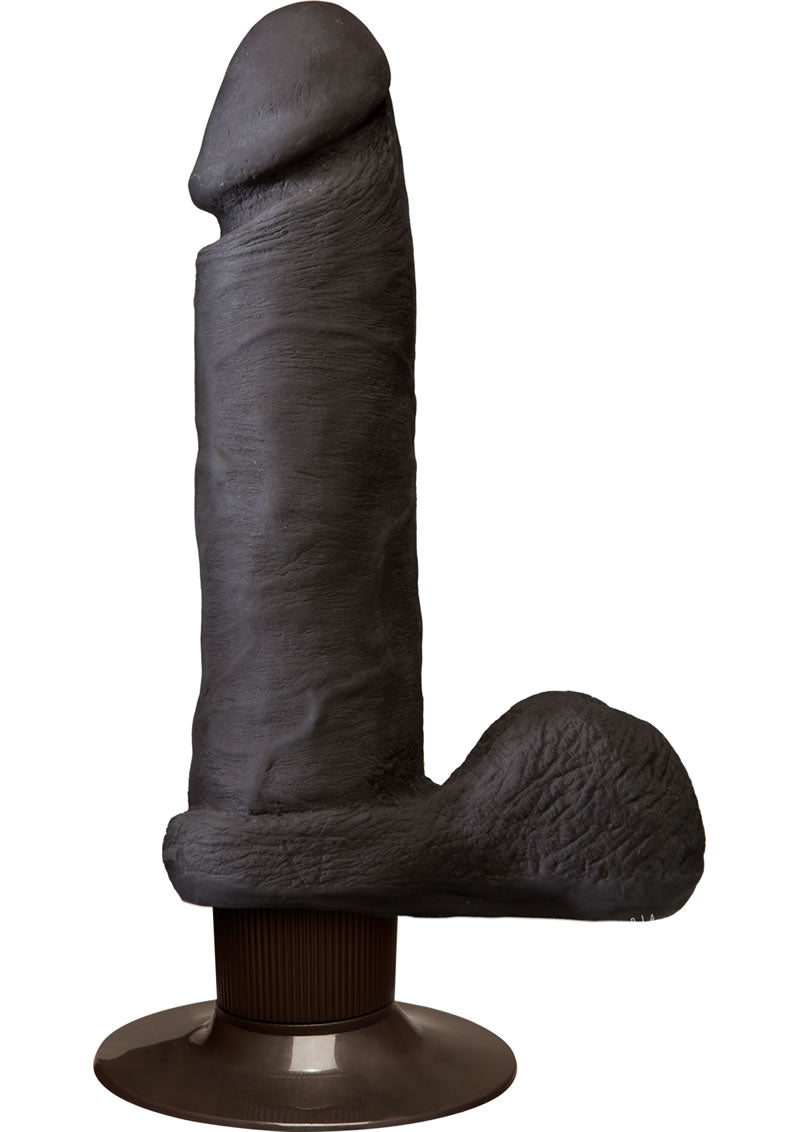 The Realistic Cock Ultraskyn Vibrating Dildo - Black - 6in