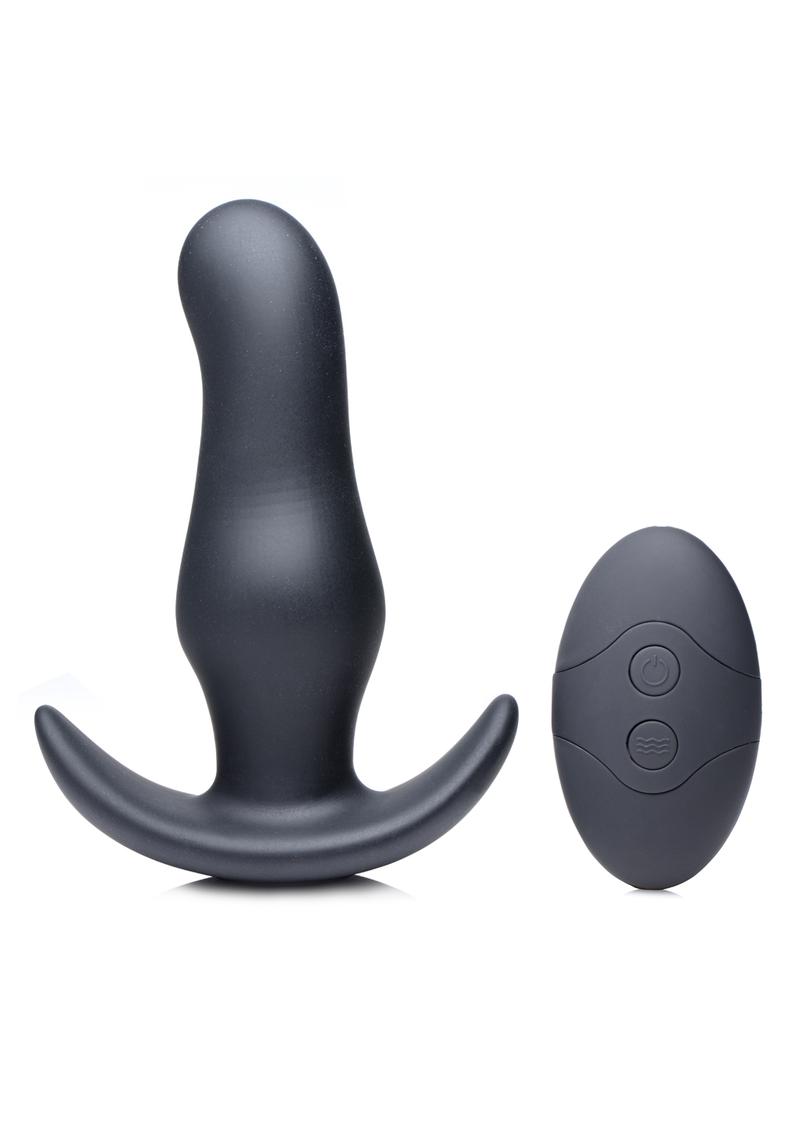 Thump-It Rechargeable Silicone Thumping Prostate Plug with Remote Control - Black