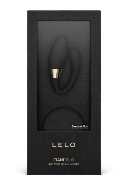 Tiani Duo Silicone Rechargeable Couples Vibrator with Remote Control - Black