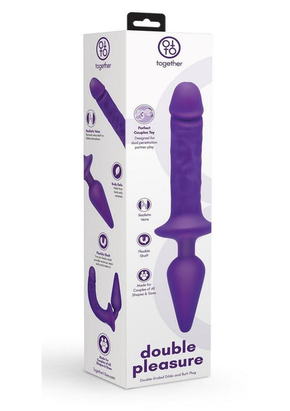 Together Toys Double Pleasure Rechargeable Silicone Couples Vibrator - Purple