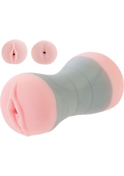 Travel Gripper Dual Density Stroker - Pussy and Ass - Pink