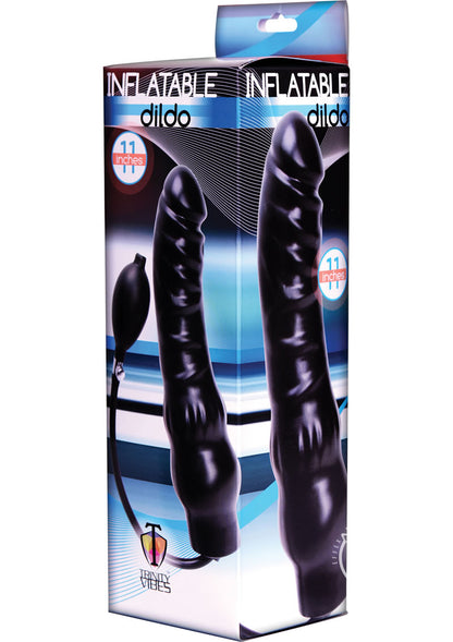 Trinity Men Inflatable 11in Dildo - Black