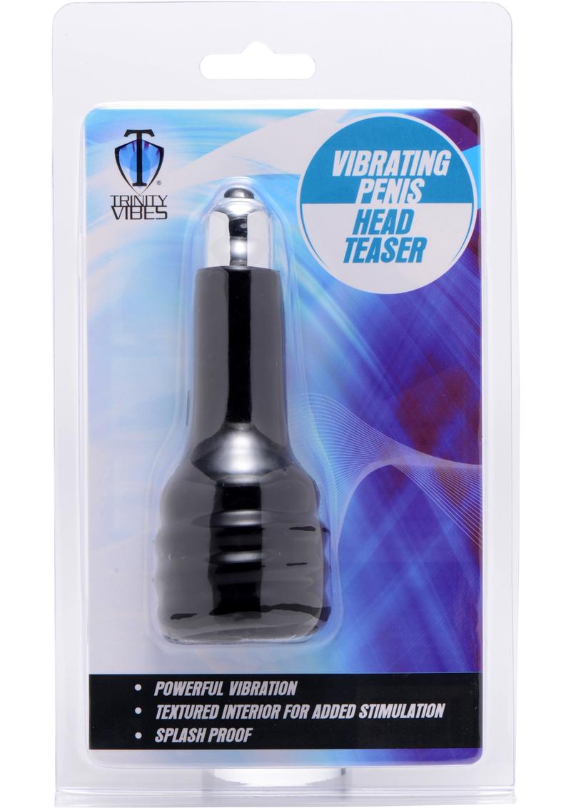 Trinity Men Vibrating Penis Head Teaser - Black