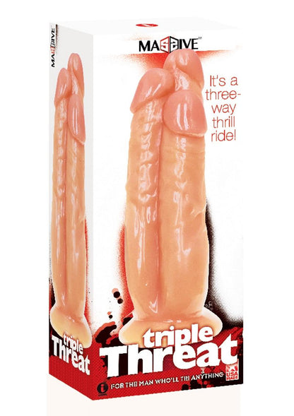 Triple Threat, 3 Cock Dildo - Vanilla