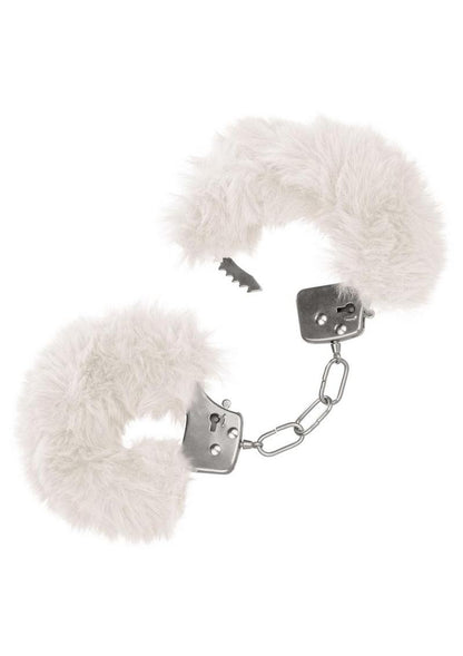 Ultra Fluffy Furry Cuffs - Metal/White