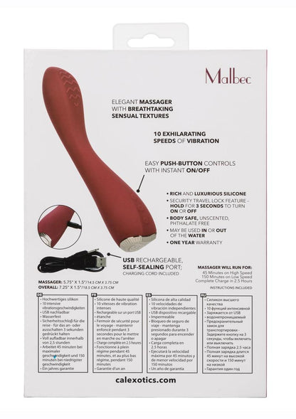 Uncorked Malbec Rechargeable Silicone Massager