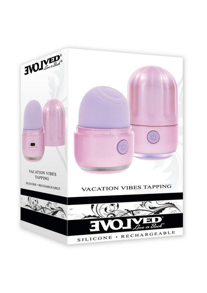 Vacation Vibes Tapping Rechargeable Silicone Discreet Vibrator - Black/Pink