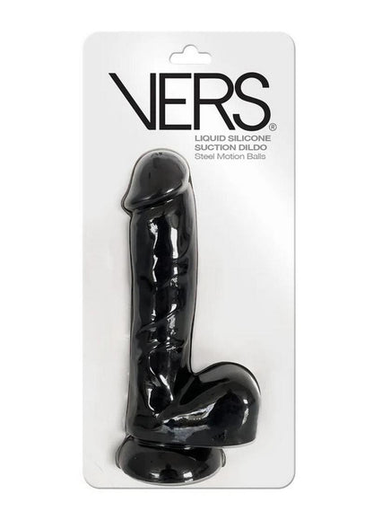 Vers Liquid Silicone Suction Dildo - Black