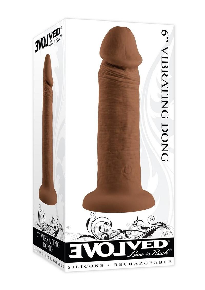 Vibrating Rechargeable Silicone Dildo - Caramel - 6in