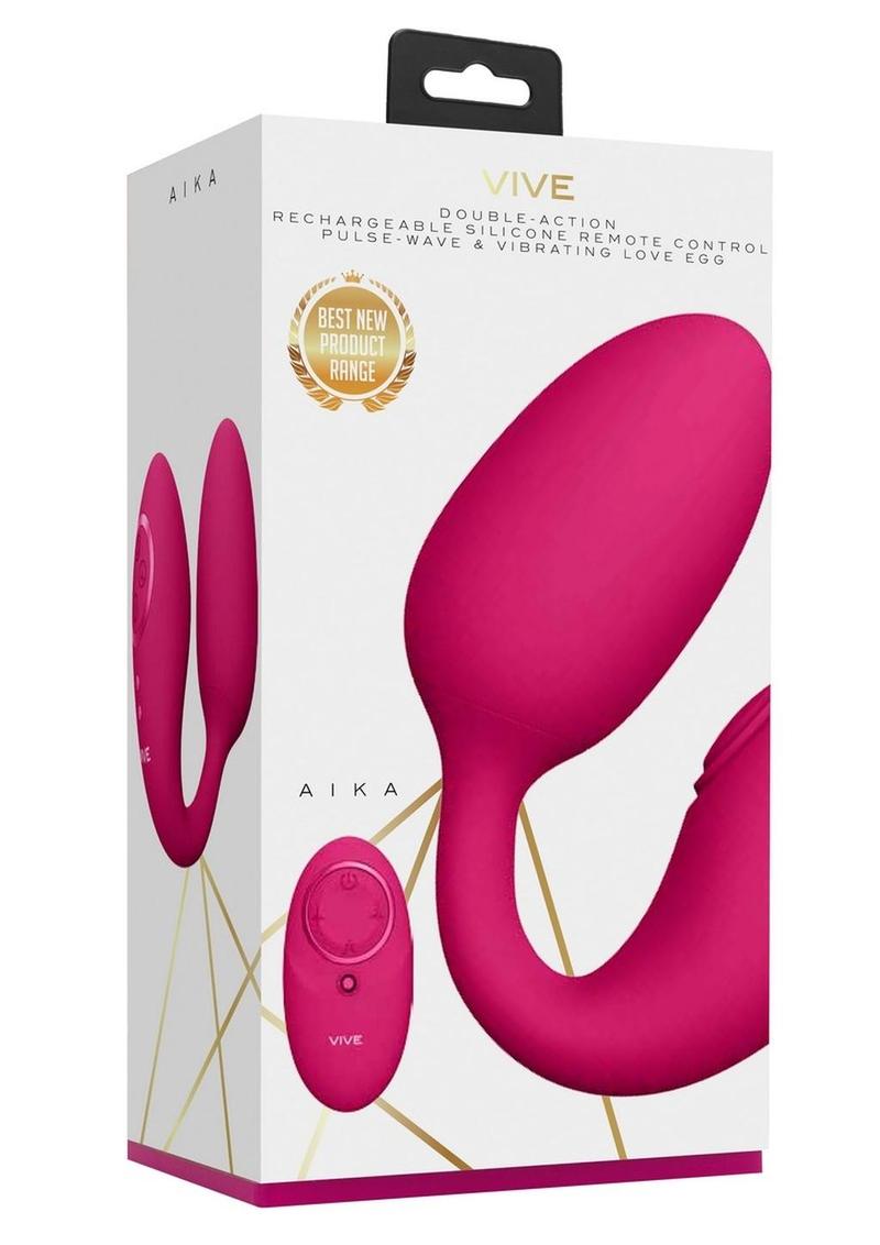 Vive Aika Rechargeable Silicone Pulse Wave and Vibrating Love Egg - Pink