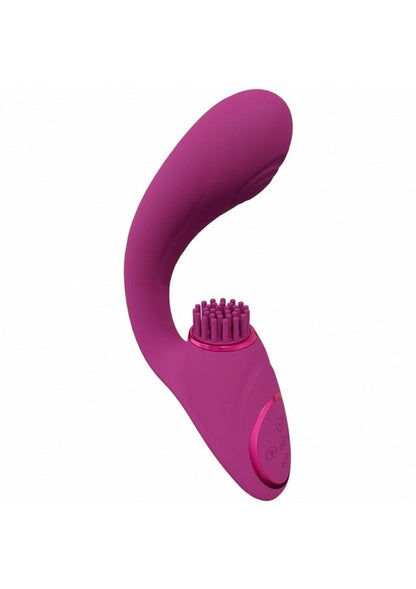 Vive Gen Rechargeable Silicone Triple Motor G-Spot Vibrator with Pulse Wave - Pink