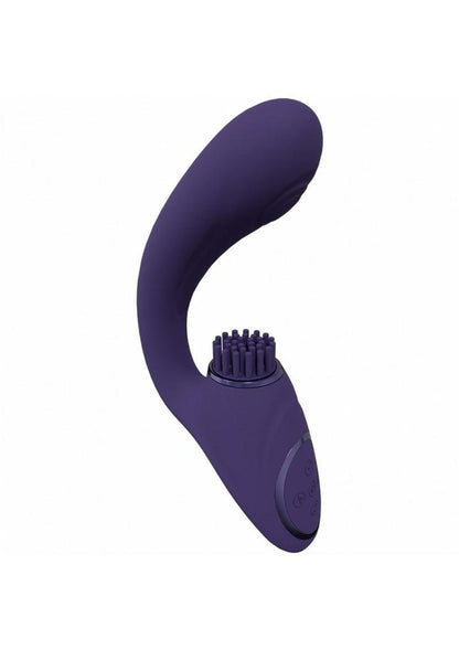 Vive Gen Rechargeable Silicone Triple Motor G-Spot Vibrator with Pulse Wave - Purple