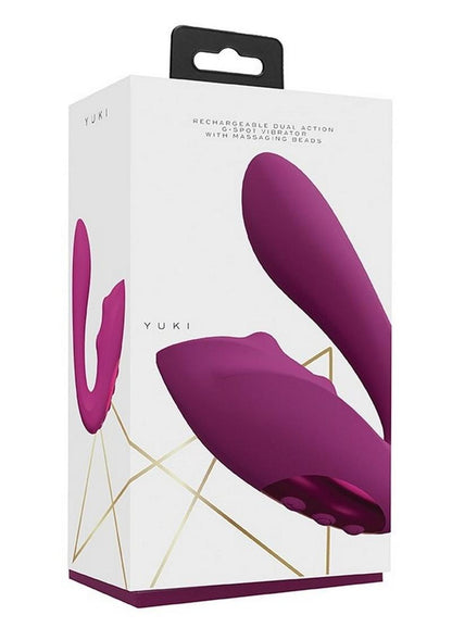 Vive Yuki Rechargeable Dual Motor G-Spot Vibrator with Massaging Beads - Pink