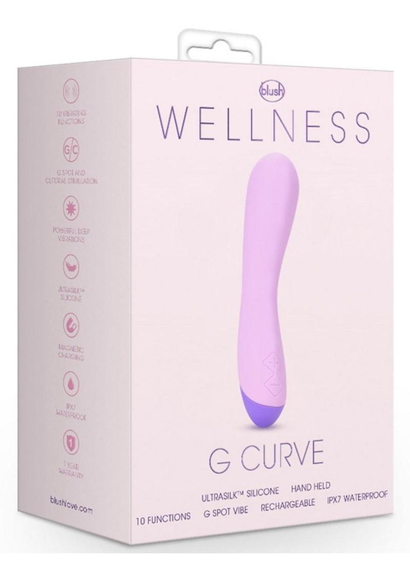 Wellness G Curve Rechargeable Silicone G-Spot Vibrator - Pink/Purple