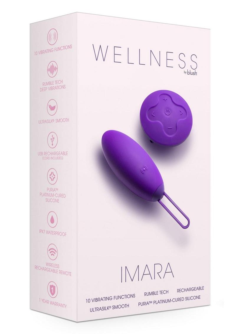 Wellness Imara Rechargeable Silicone Vibrating Egg with Remote - Purple