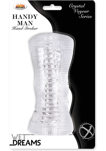 Wet Dreams Handy Man Stroker Textured Sleeve - Clear