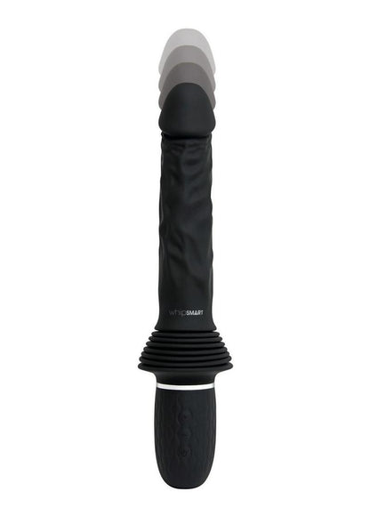 WhipSmart Thrusting Rechargeable Silicone Cock with Remote - Black