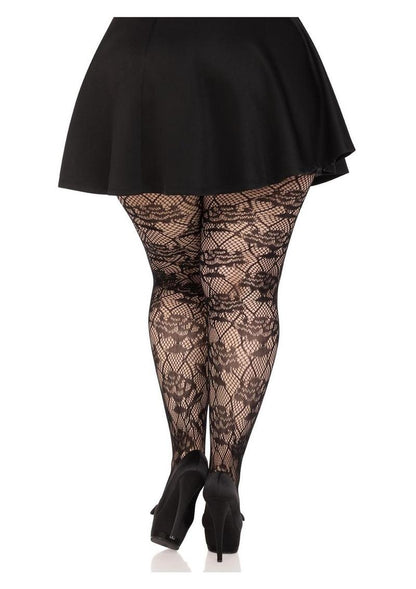 Wild Rose Net Tights - 1x-2x