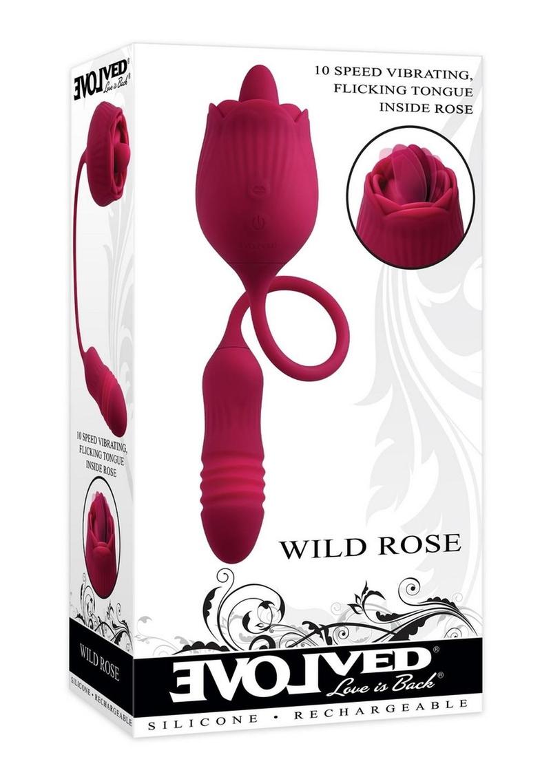 Wild Rose Rechargeable Silicone Clitoral Stimulator - Red