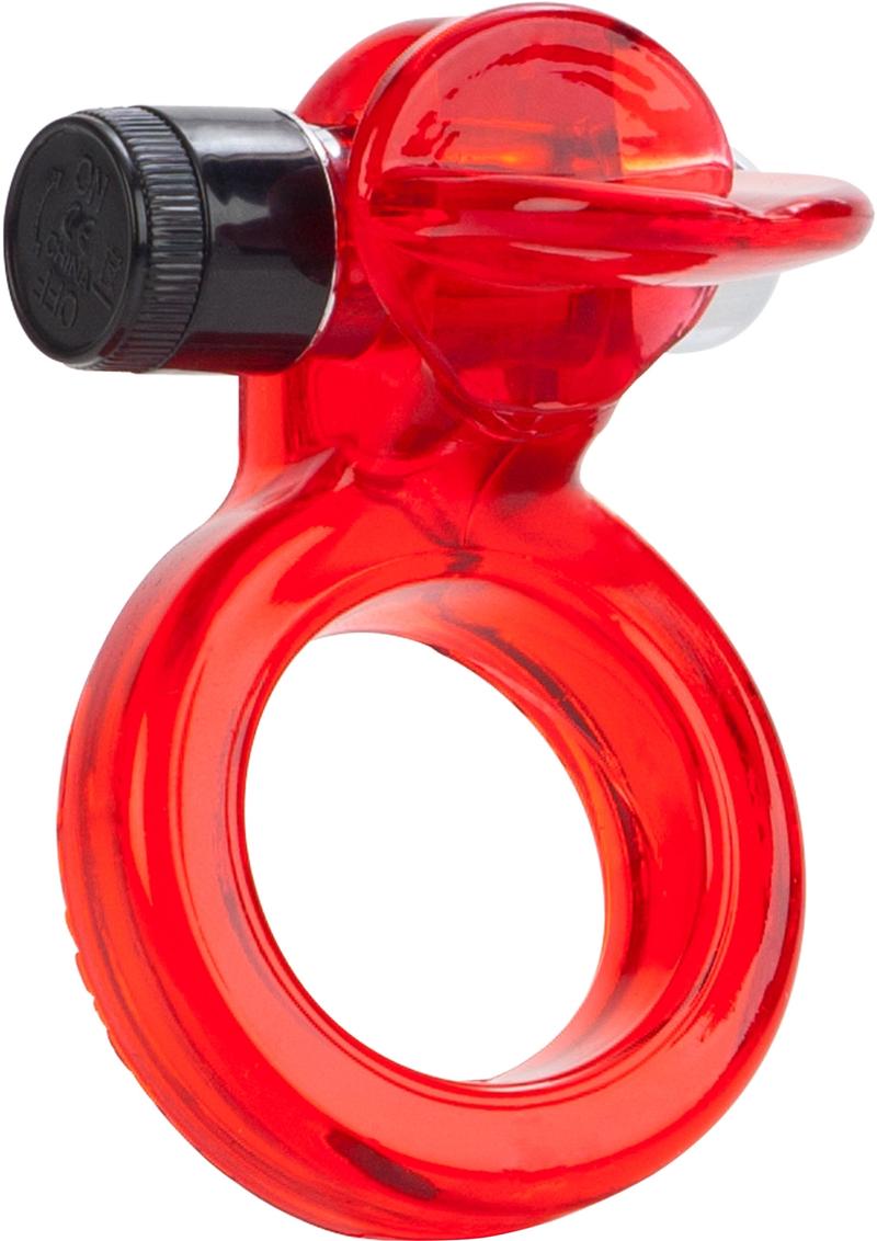 Wireless Clit Flicker Vibrating Cock Ring with Clitoral Stimulation - Red