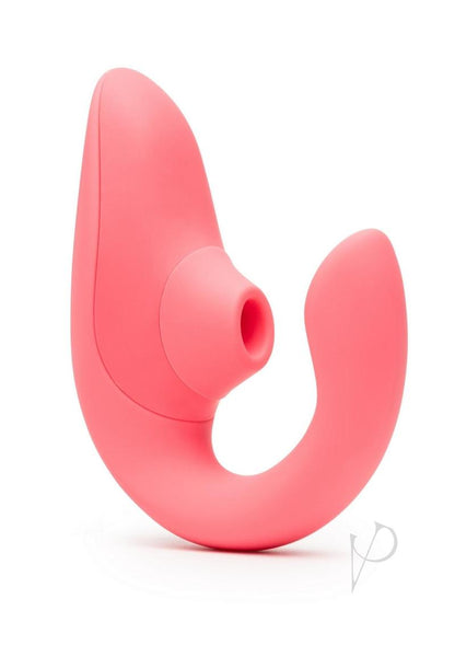 Womanizer Blend Rechargeable Silicone Vibrator with Clitoral Stimulator - Vibrant - Rose