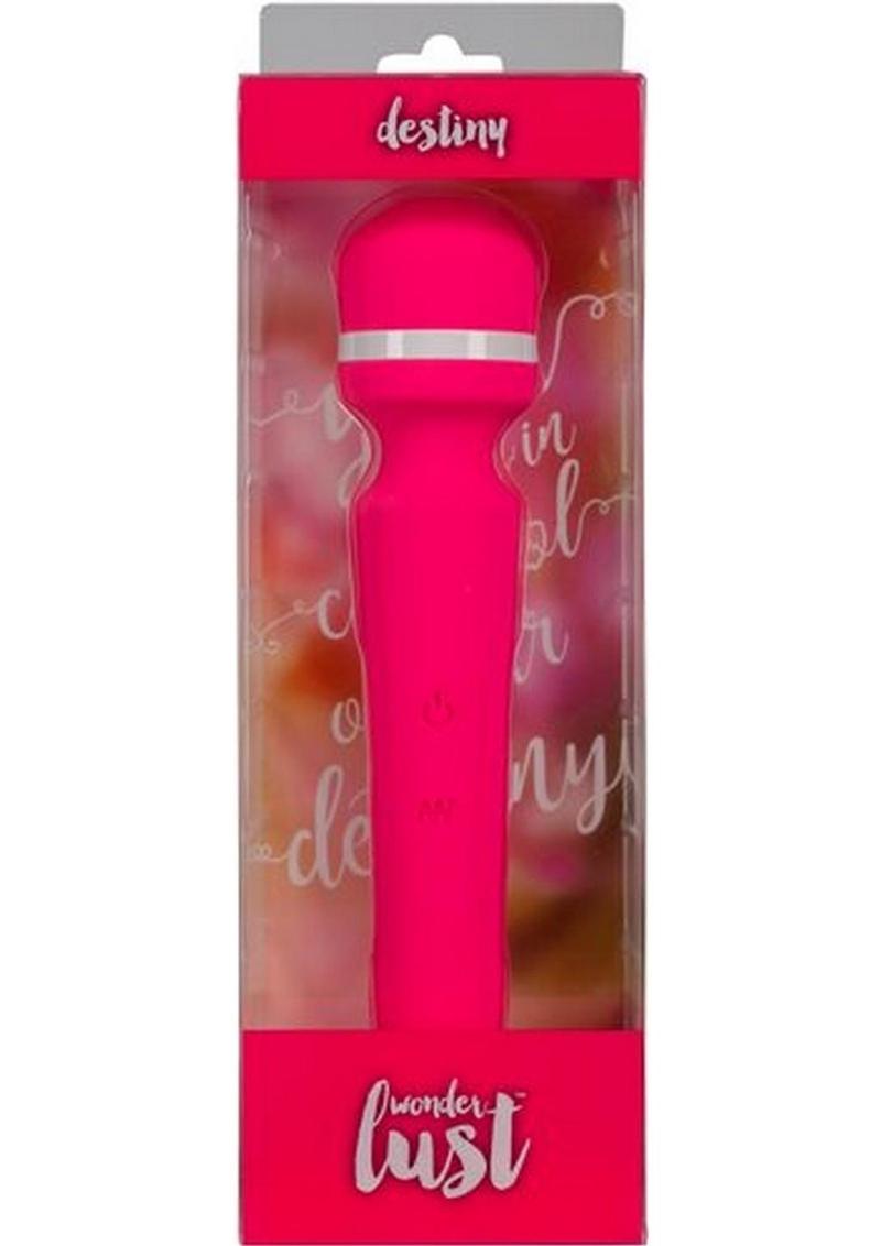 Wonderlust Destiny Silicone Rechargeable Wand Massager - Pink