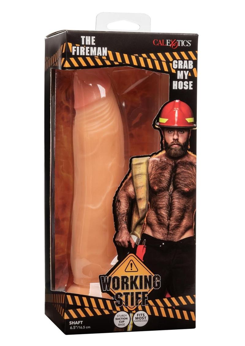 Working Stiff The Fireman Realistic Posable Dildo with Suction Cup - Vanilla