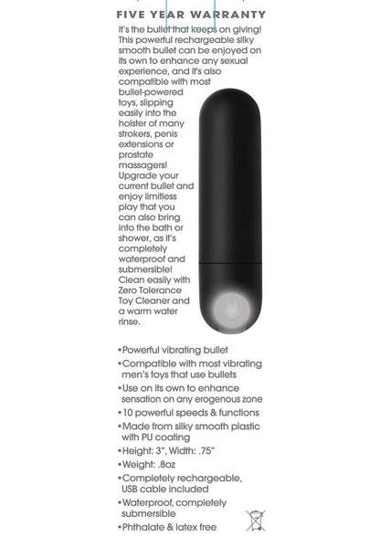 Zero Tolerance All Powerful Rechargeable Bullet