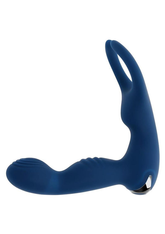 Zero Tolerance By All Means Rechargeable Silicone Anal Vibrator with Remote - Blue