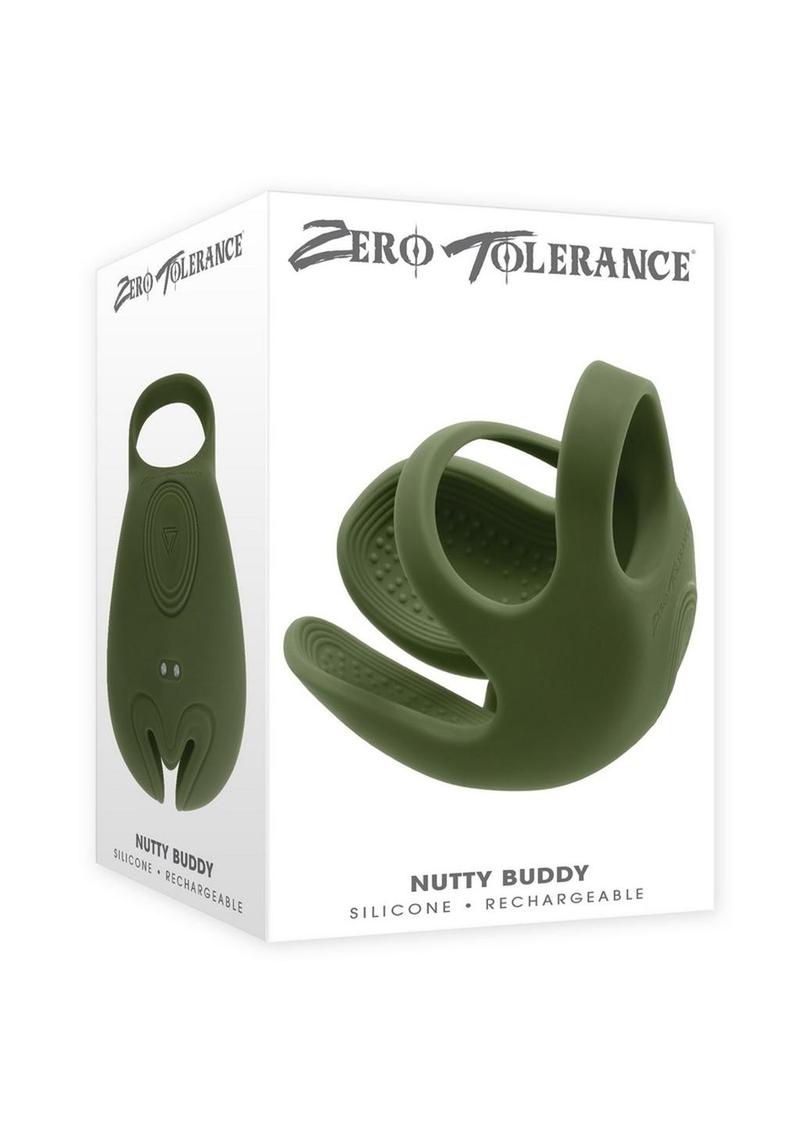 Zero Tolerance Nutty Buddy Rechargeable Silicone Dual Cock Ring - Green