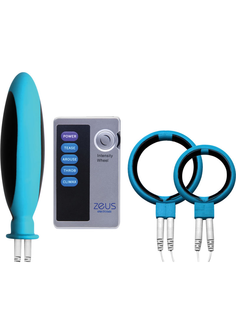 Zeus Electrosex Mingle 4 Piece Electro Couples Kit - Blue