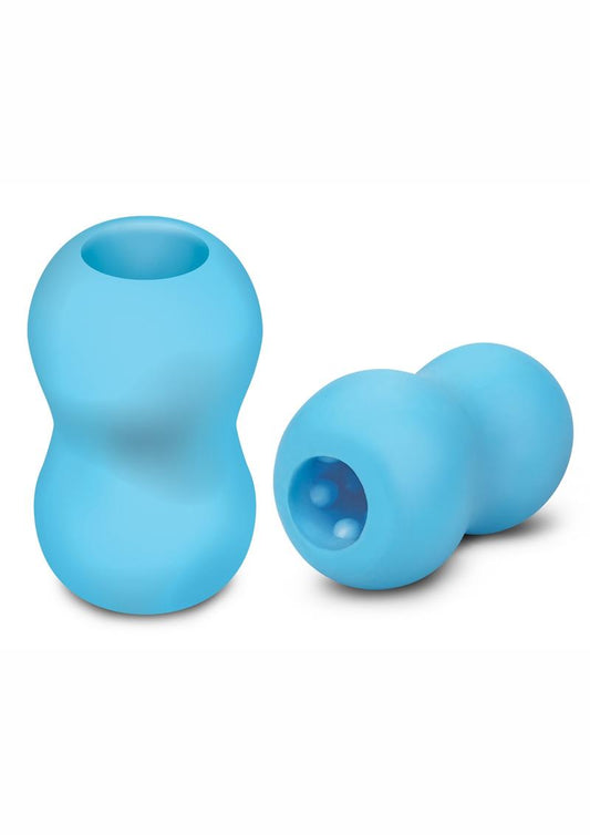 ZOLO Squeezable Mini Double Bubble Masturbator - Blue